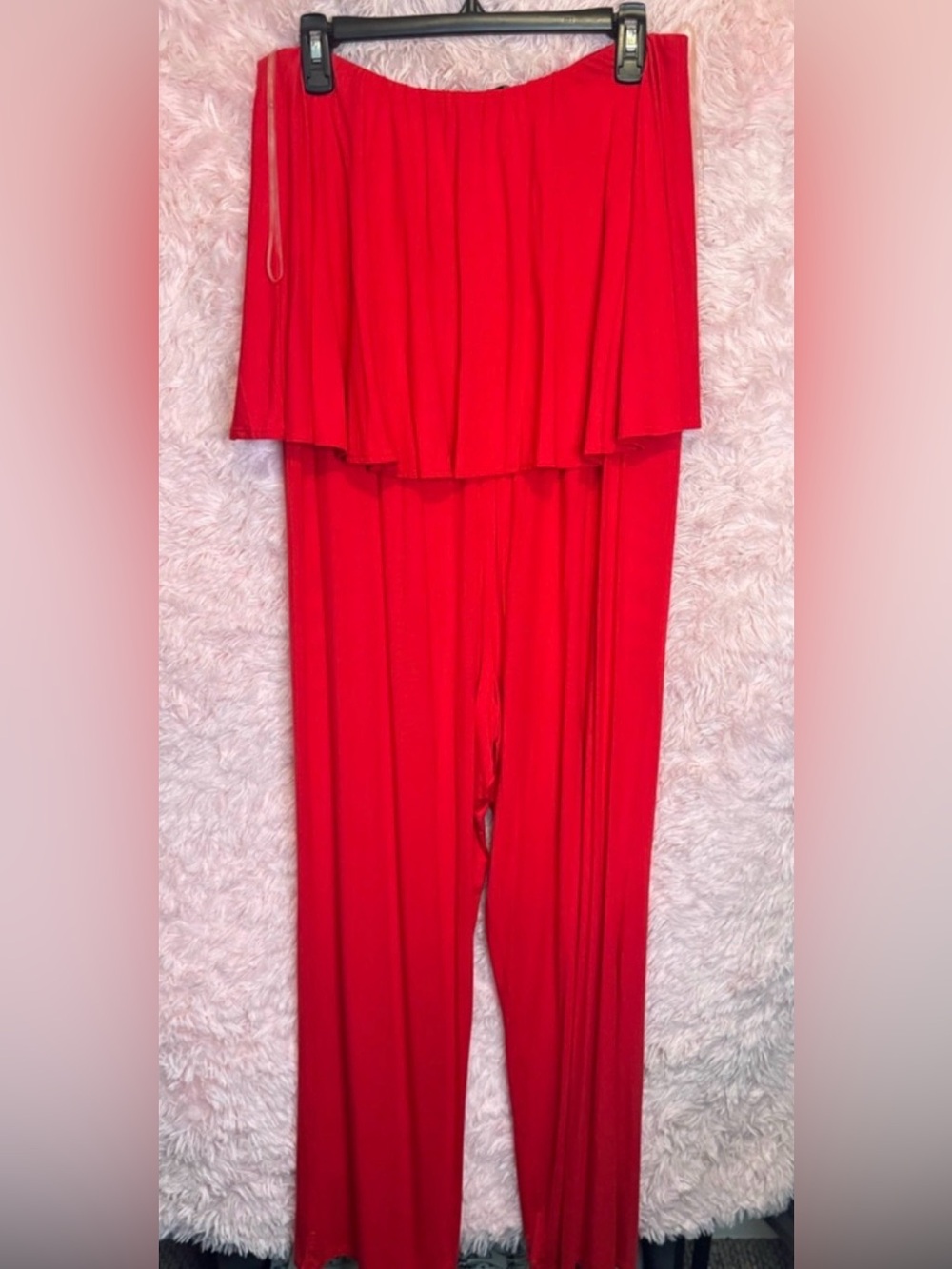 Vintage bebe Red Strapless Rhinestone Logo Jumpsuit NWT - Picture 5 of 7